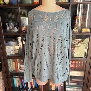 Sarah Pacini, Italian Knit Sweater, open weave one size